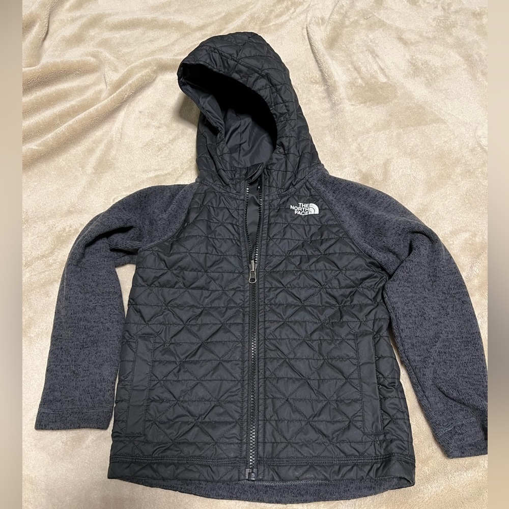 North Face Quilted Sweater Fleece Jacket - Boys Size 5T